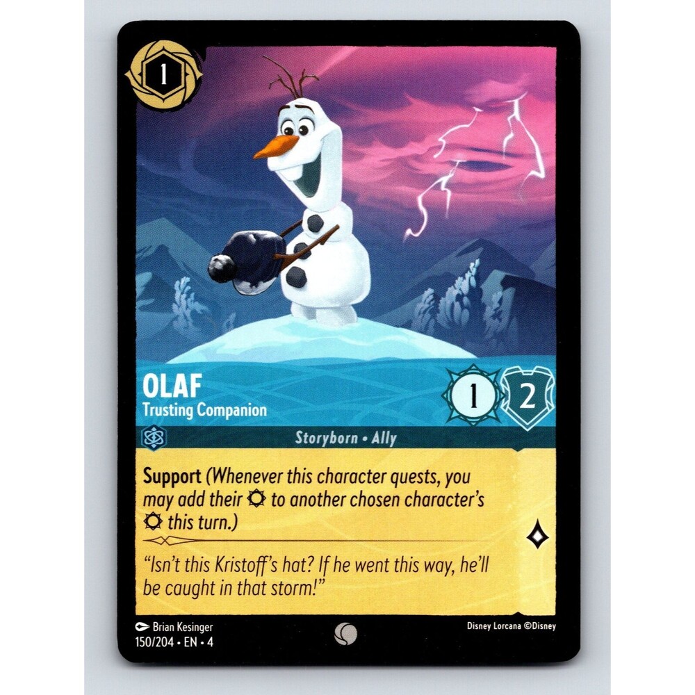 Basic Olaf HP 2 Trusting Companion Support Rarity White Disney Lorcana